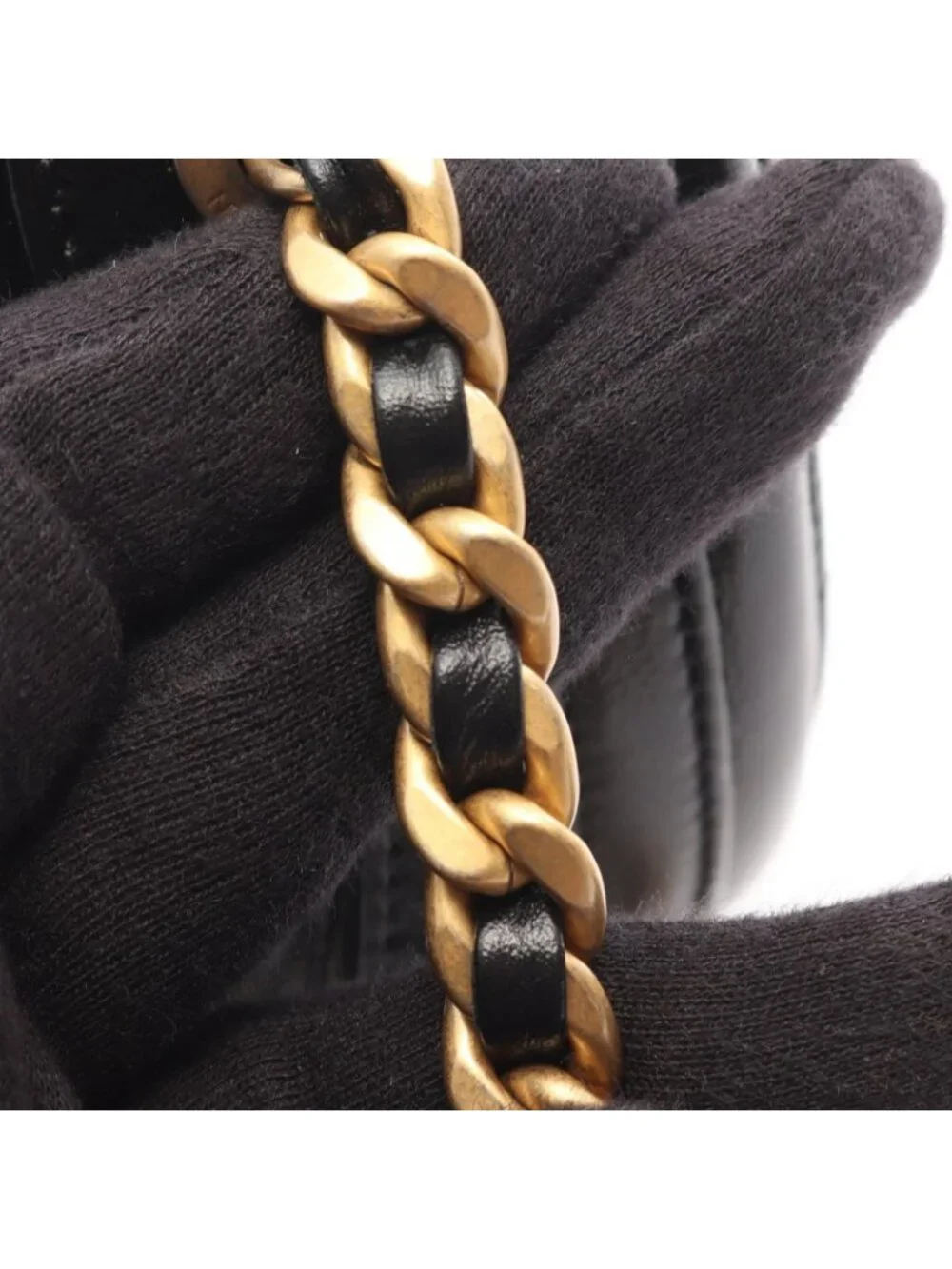 Chanel Shoulder Bag Quilted Round Mini Black Leather Chain